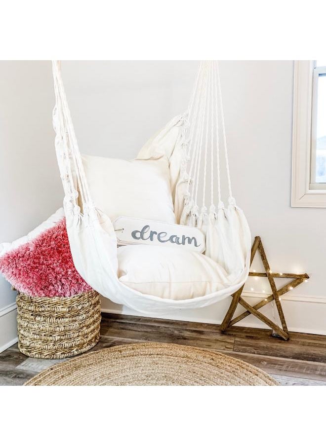 Macrame handmade hammock | Outdoor garden furniture | Cotton hammock | Beige handcrafted hammock | Outdoor summer | High quality 200x150 cm hammock