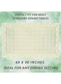 Kuber Industries Kuber Industries Dining Table cover 6 Seater|Table Cloth for 6 Seater Dining Table|Table Sheet for dining, Party, Events|Finest Cotton & Washable|Indoor and Outdoor Use 90x60 (Cream)  - Image 3