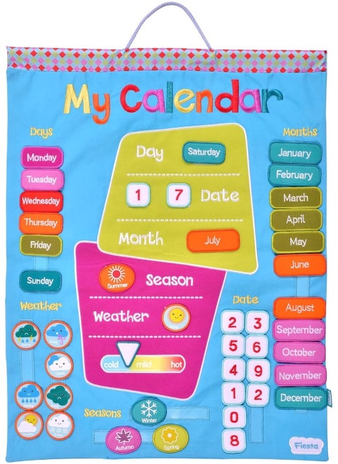 W-0227 Fabric Calendar Wall Chart Hanging-Multi Colour, Various