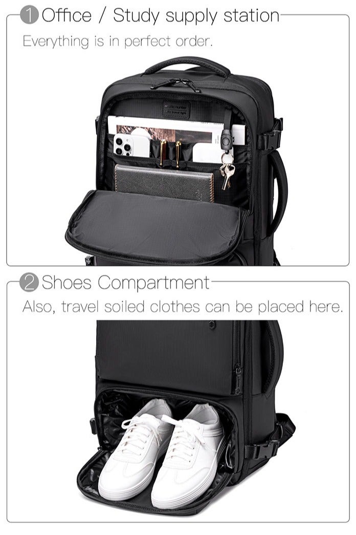 ARCTIC HUNTER School Laptop Bag, Business Travel Durable Office Work Shoulder Bag with Laptop Compartment for Men, Black - Image 5