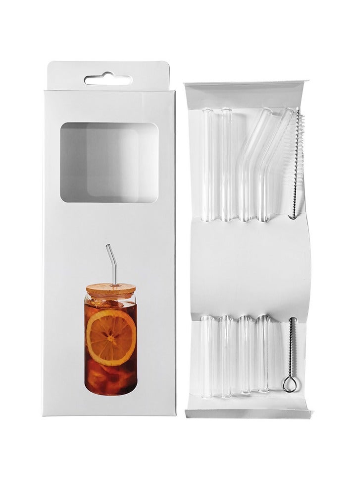 High borosilicate transparent glass straw heat-resistant durable set of anti-lipstick non-disposable - Image 1
