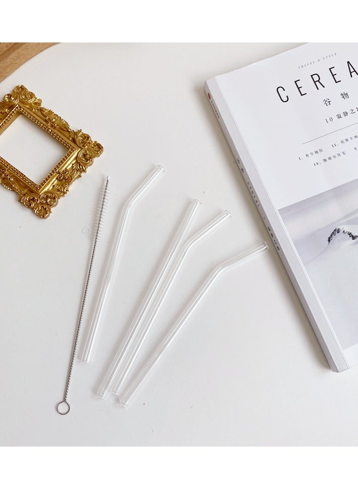 High borosilicate transparent glass straw heat-resistant durable set of anti-lipstick non-disposable - Image 2