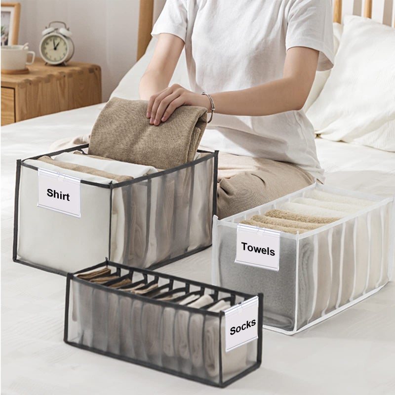 Aulufft 120PCS Clear Plastic Label Holders Clear Plastic Bin Clip Labels for Baskets Wire Shelf Price Card Tag, Aulufft Transparent Label Holder with 120pcs Paper Labels for Storage Bins (2.36 x 1.65 inches) - Image 4