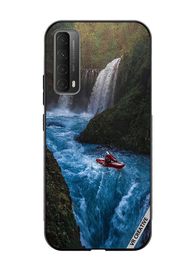 VR CREATIVE Protective Case Cover For Huawei Y7a Bluish Waterfall Design Multicolour - Image 1