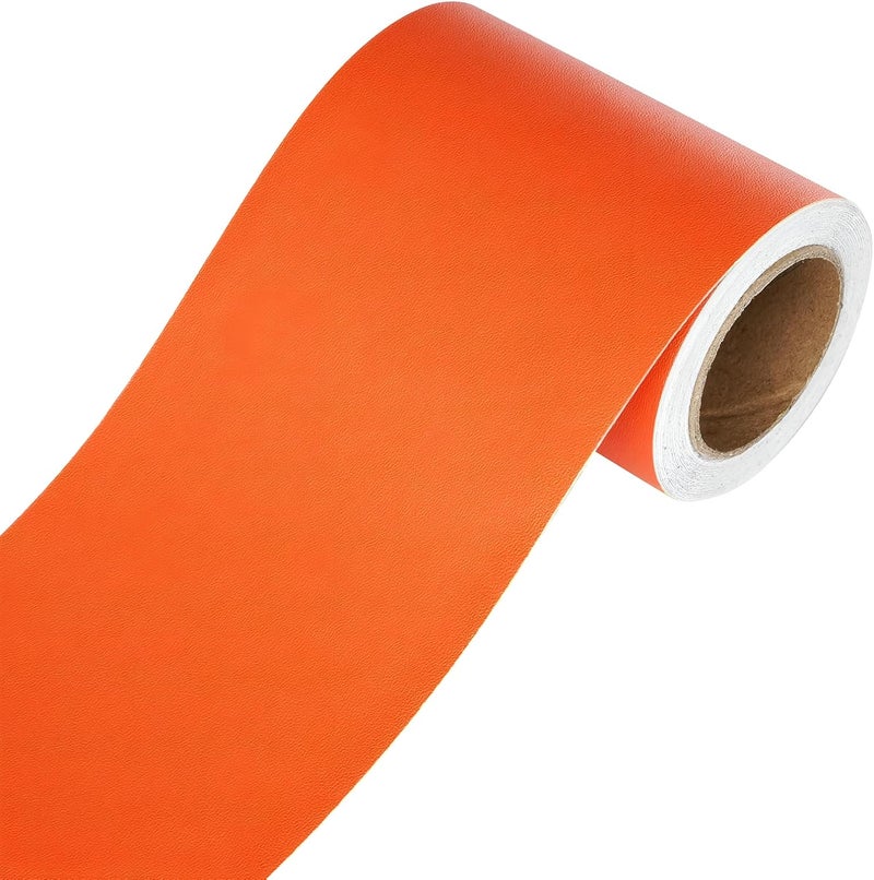 MUNIKESH CREATION Dark Orange Colour Wallpaper Border Peel and Stick Dark Orange Contact Paper for Countertops Border, Wall Corners Stickers and Wall Decor Waterproof Self Adhesive 4x240 Inch - Image 1