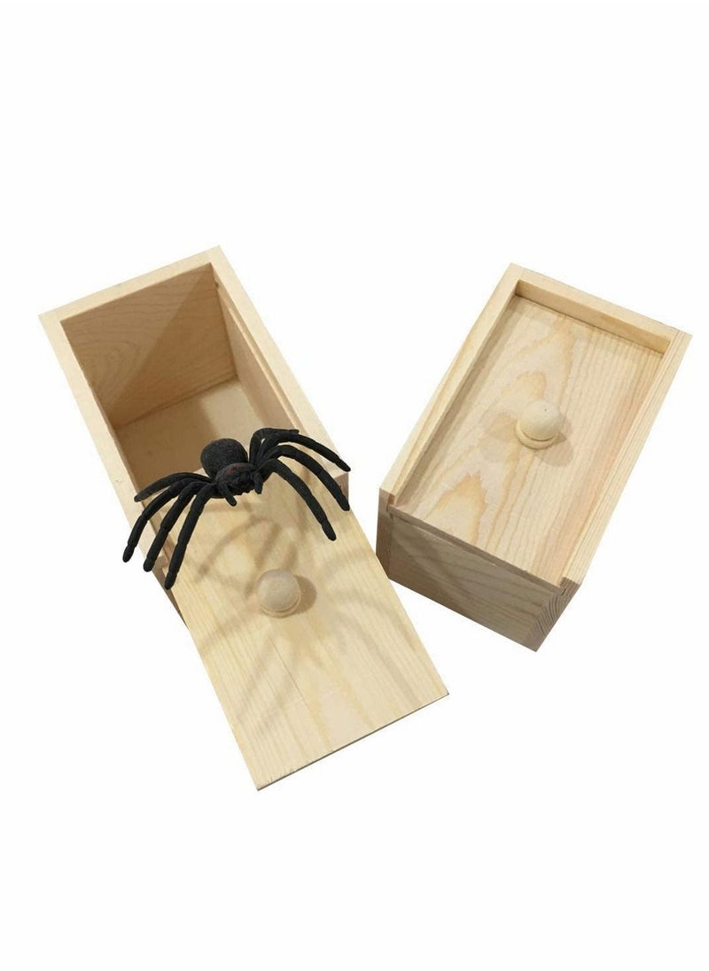 ماركة غير محددة Rubber Spider Prank Box, Handcrafted Wooden Surprise Box Prank, Money in a Box,Prank Stuff (Upgraded Version)  - Image 5