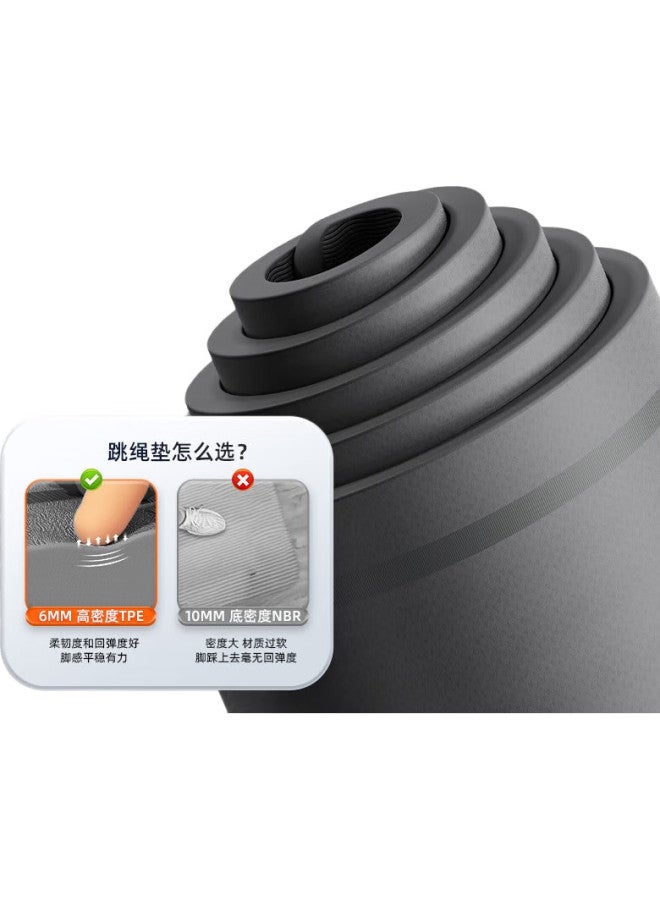 PEAK حبل القفز، حصيرة يوغا ماصة للصدمات، حصيرة تمرين صامتة من Tpe، وسادة لياقة داخلية غير قابلة للانزلاق للرجال والنساء، حصيرة جري بطيئة للغاية - Image 1