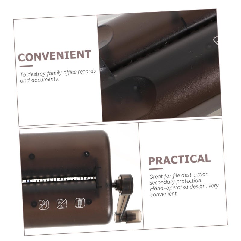 Manual Desktop Paper Shredder Hand Crank Portable Compact for Home Office Privacy - Image 4