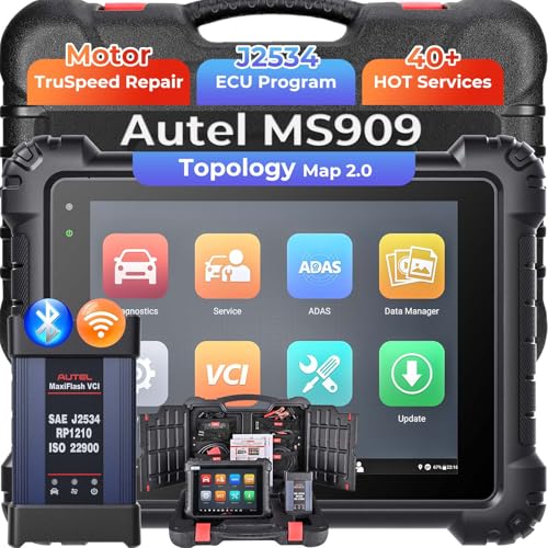 Autel MaxiSys MS909 Intelligent Scanner: 2026 MS909 Same as Ultra MS919, Up of MS908S PRO II Elite II PRO, Motor TruSpeed Repair as Ultra S2, Topology 2.0, ECU Programming, 40+ Resets, 3K+ Test - Image 1