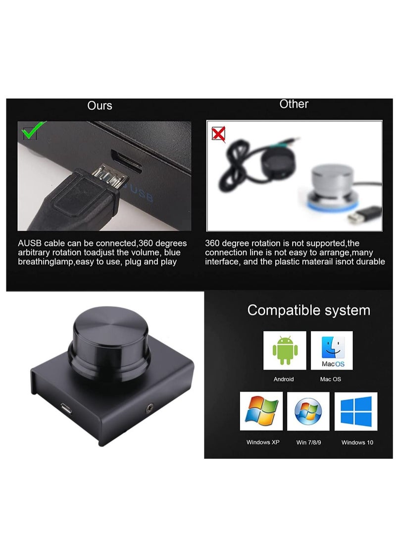 KASTWAVE - USB Volume Control,Multimedia Controller Knob PC Volume Control Knob Speaker Audio Multimedia Volume Remote Control Adjuster with One Key Mute Function Support Win7/8/10/XP/Mac/Vista/Android/iOS - Image 1