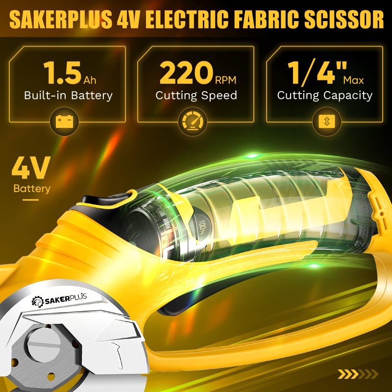 SakerPlus Replacement Rotary Blades 4PCS, Compatible with SakerPlus Cordless Electric Scissors,4V Rechargeable Cardboard Box Cutter Rotary Cutter for Leather Carpet Plastic Cutting,Sewing,Crafting (4 PCS) - Image 5