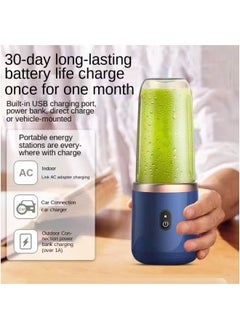 FPC 400ml Portable Small Electric Juicer - Stainless Steel Blade, Fruit & Vegetable Smoothie Blender, Compact Design, Easy-to-Use, Rechargeable, Ideal for Travel, Quick Juice Maker for Home & Office, Automatic Operation, Versatile Kitchen Tool  - Image 4