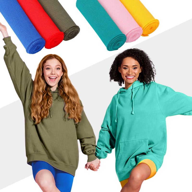 Fanfanwin 6 Pcs Ribbing Fabric for Knit Cuffs, Thick Ribbing for Cuffs, Waistbands Neckline Collar Trim for Jacket Sweatshirts Costume Sewing, 38 x 6 Inches (Colorful) - Image 5