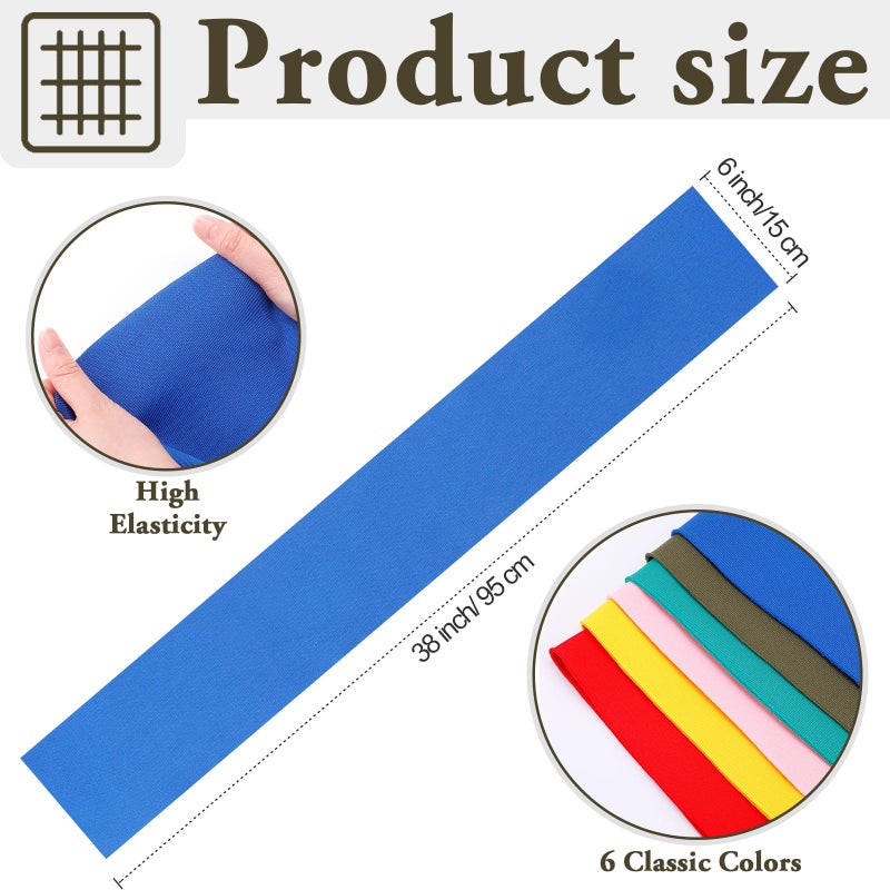Fanfanwin 6 Pcs Ribbing Fabric for Knit Cuffs, Thick Ribbing for Cuffs, Waistbands Neckline Collar Trim for Jacket Sweatshirts Costume Sewing, 38 x 6 Inches (Colorful) - Image 4
