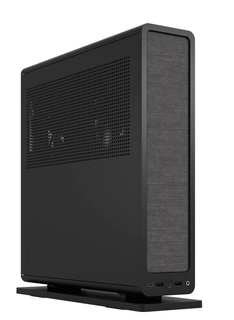 Fractal Design Ridge Mini-ITX Small Form Factor Case, 4 x 2.5" Drive Bays, Steel Frame Side Panels, 2x 140mm Fans Included, 3x Expansion Slots, Pre-Installed PCIe 4.0 Riser Card, Black | FD-C-RIDIN-11
