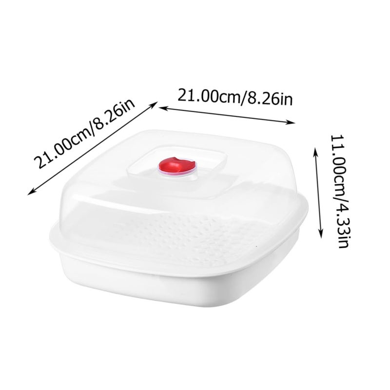 Microwave Steamer Plate For Fish Rice Healthy Cooking Versatile Kitchen Dish - Image 3