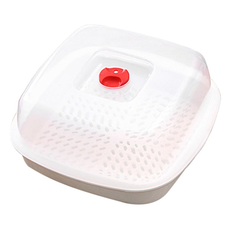 Microwave Steamer Plate For Fish Rice Healthy Cooking Versatile Kitchen Dish - Image 2