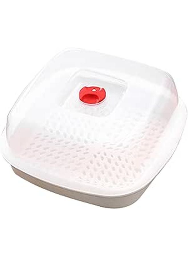 Microwave Steamer Plate For Fish Rice Healthy Cooking Versatile Kitchen Dish - Image 1