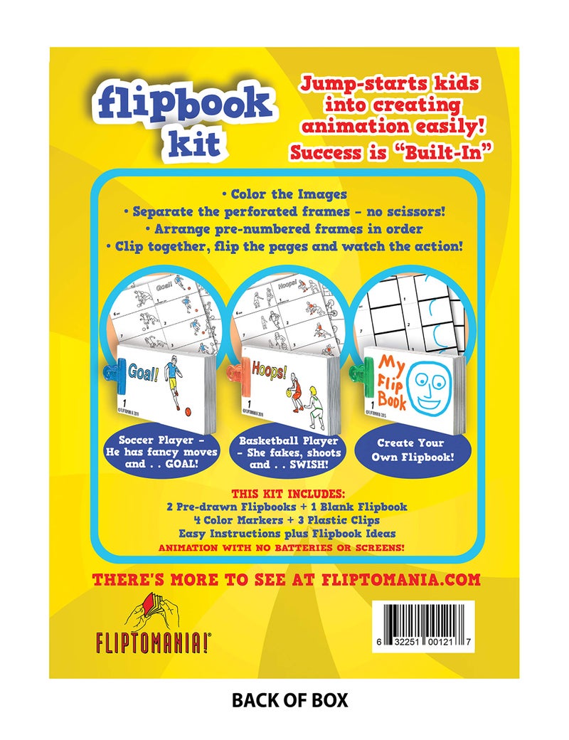 Fliptomania Make Your Own Flipbook Kit: Basketball and Soccer - Paper Stop Motion Animation Kit : Creative Flip Book Kit for Kids 6-12 and Creative Animation Artists - Image 3