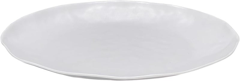 Yalin Oval Large Serving Platter 16 Inch Melamine Serving Tray Great for Restaurant Steak Salad and Everyday Set of 2 White Dinner Plates - Image 3