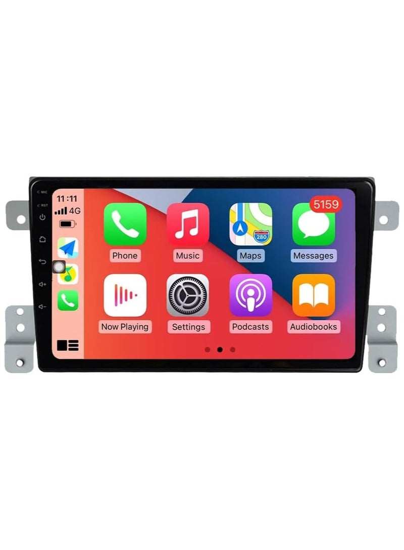 ستيريو سيارة أندرويد لسوزوكي جراند فيتارا 2005 إلى 2015 1 جيجابايت رام 32 جيجابايت روم 9 بوصة يدعم أبل كاربلاي، ميرورلينك واي فاي BT، شاشة تعمل باللمس IPS مع كاميرا AHD متضمنة - Image 1