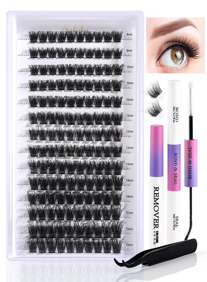 NMKL38 140PCS Lash Clusters Eyelash Extensions Kit Lash Clusters Kit 9-15 mm D Curl DIY Lash Extension Kit with Lash Bond and Seal and Remover, Tweezers - Image 1