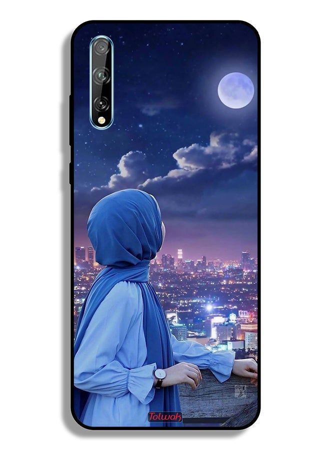 Tolwak Huawei Y8p Protective Case Cover Looking At Moon Hijab Girl - Image 2