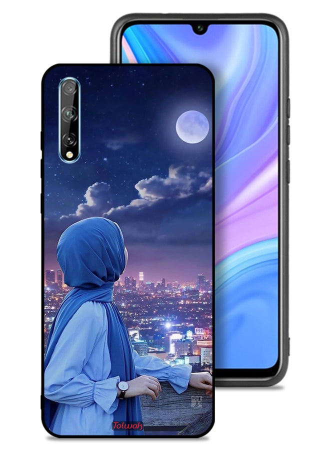 Tolwak Huawei Y8p Protective Case Cover Looking At Moon Hijab Girl - Image 1