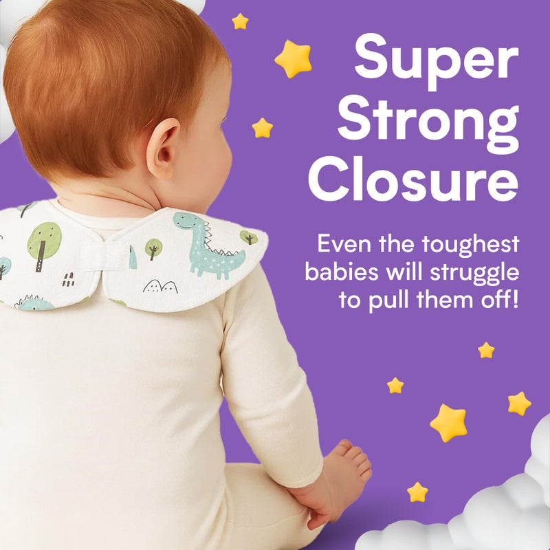 Eli with Love Disposable Bibs Individually Wrapped Bib with Crumb Catcher - Waterproof Baby Bibs For Feeding (30 pack) (Dino) - Image 2