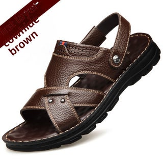 Sandals Mens Casual Top Layer Cowhide Beach Shoes Summer New Comfortable Dual-Use Sandals and Slippers Genuine Leather All-Match Outdoor Brown 8888 - pzsku/Z6802B318BAA2F4221E20Z/45/1746226679/bfec9460-62d2-4cb9-a660-18ef08a52c8c