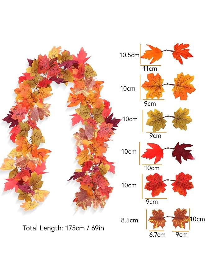 Oasisgalore Sunscreen 2 Pack Fall Decor Maple Leaf Artificial Autumn Decoration Halloween Garland Artificial Hanging  - Image 3