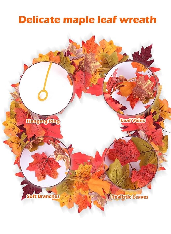 Oasisgalore Sunscreen 2 Pack Fall Decor Maple Leaf Artificial Autumn Decoration Halloween Garland Artificial Hanging  - Image 2