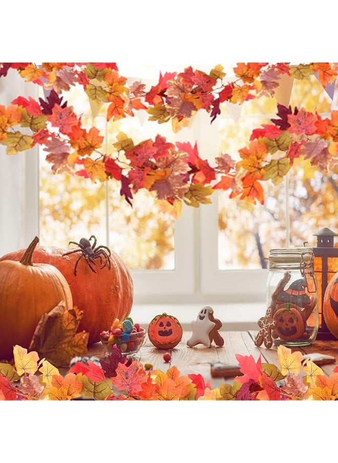 Oasisgalore Sunscreen 2 Pack Fall Decor Maple Leaf Artificial Autumn Decoration Halloween Garland Artificial Hanging  - Image 4