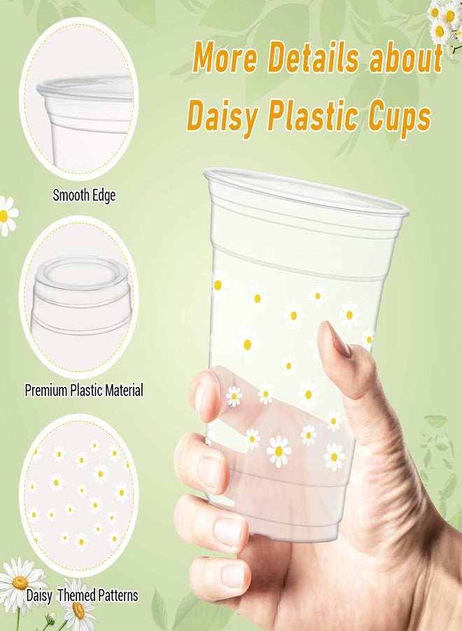 HYMENEX 50PCS Daisy Cups,12oz Daisy Plastic Cups for Birthday Party Home Kitchen Supplies Wedding Decorations Spring Summer Party Favors - Image 2