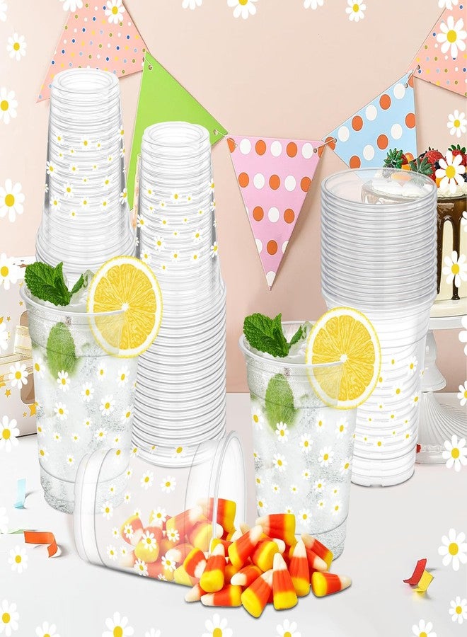 HYMENEX 50PCS Daisy Cups,12oz Daisy Plastic Cups for Birthday Party Home Kitchen Supplies Wedding Decorations Spring Summer Party Favors - Image 4