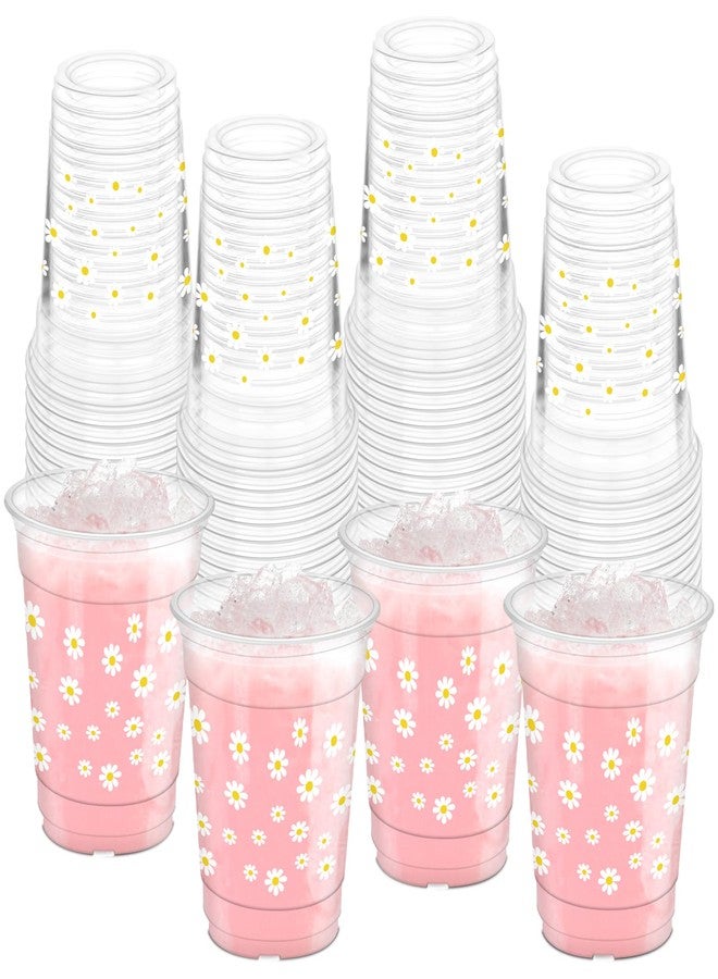 HYMENEX 50PCS Daisy Cups,12oz Daisy Plastic Cups for Birthday Party Home Kitchen Supplies Wedding Decorations Spring Summer Party Favors - Image 1
