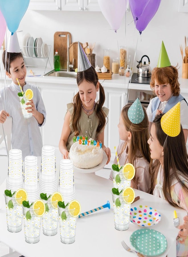 HYMENEX 50PCS Daisy Cups,12oz Daisy Plastic Cups for Birthday Party Home Kitchen Supplies Wedding Decorations Spring Summer Party Favors - Image 5