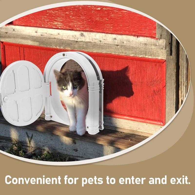 ARTIBETTER Pet Dog Door and Cat Door Abs Plastic with Swing Panel White Easy Access Animal Supply - Image 3