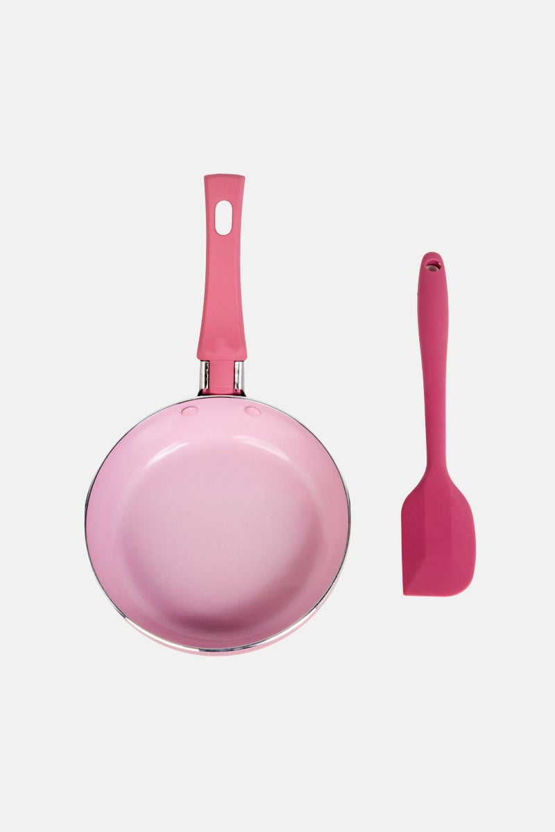 Bombay Non Stick Ceramic Mini Frying Pan And Silicone Spatula, Mauve - Image 2