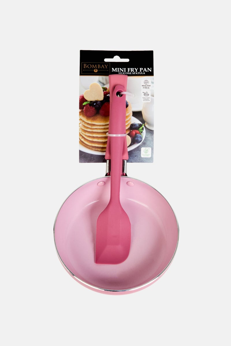 Bombay Non Stick Ceramic Mini Frying Pan And Silicone Spatula, Mauve - Image 1