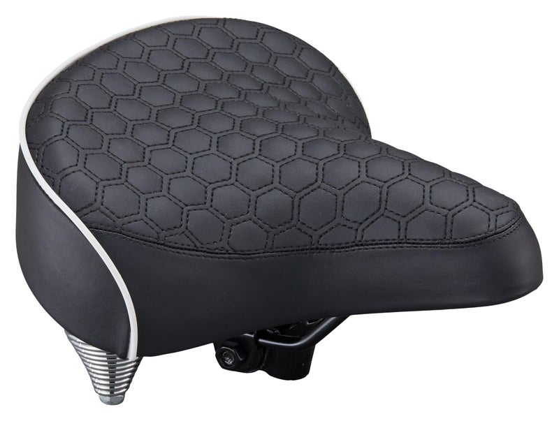 Schwinn Comfort Bike Seat for Men and Women, Quilted Soft Padding Bicycle Seat, Replacement Saddle Fits All Adult Bikes with Standard Seatpost, Wide Springer, Black - Image 1