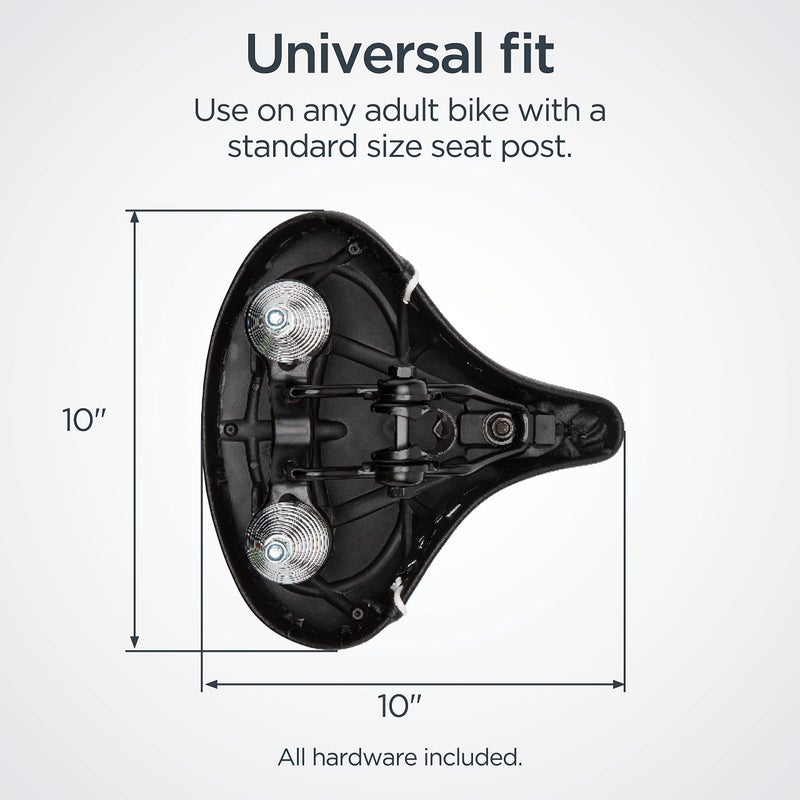 Schwinn Comfort Bike Seat for Men and Women, Quilted Soft Padding Bicycle Seat, Replacement Saddle Fits All Adult Bikes with Standard Seatpost, Wide Springer, Black - Image 4