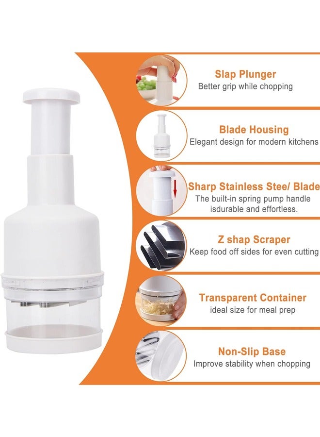 Hihonor فرامة طعام، فرامة يدوي، مكعب الخضار، فرامة يدوية، قاطعة الخضار والفواكه، أدوات قشر الثوم اليدوية، قاطعة البصل (بيضاء) - Image 2