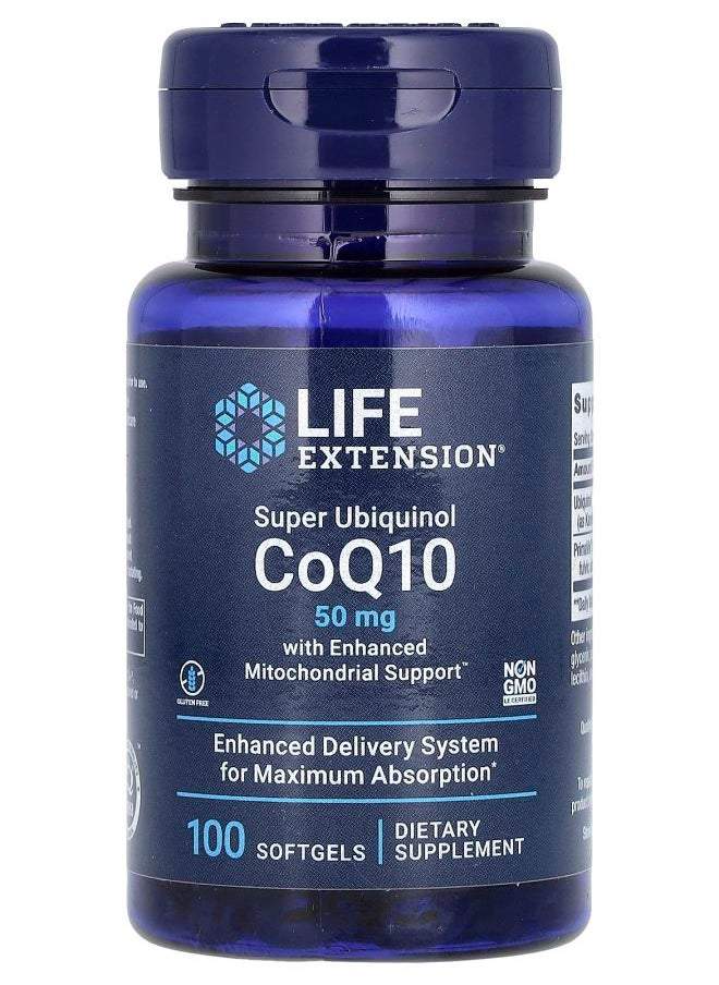 Life Extension Super Ubiquinol CoQ10 with Enhanced Mitochondrial Support 50 mg 100 Softgels 