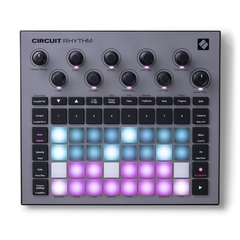 Novation نوفايشن سيركت ريذم: جهاز سامبلر وغروف بوكس مع ثمانية مسارات سامبل لصنع وأداء الإيقاعات - Image 4