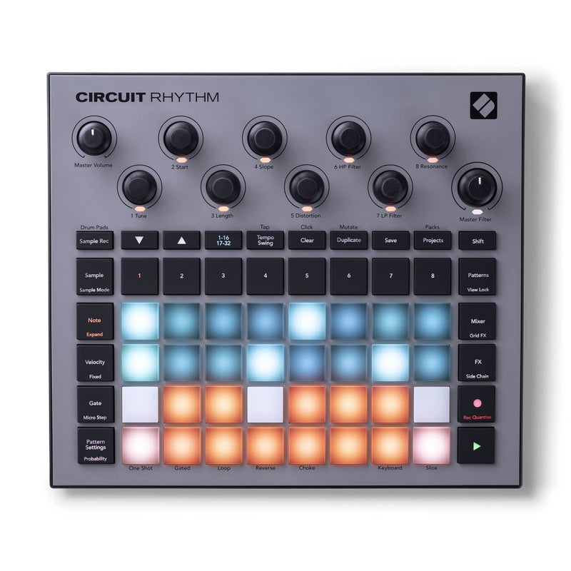 Novation نوفايشن سيركت ريذم: جهاز سامبلر وغروف بوكس مع ثمانية مسارات سامبل لصنع وأداء الإيقاعات - Image 3