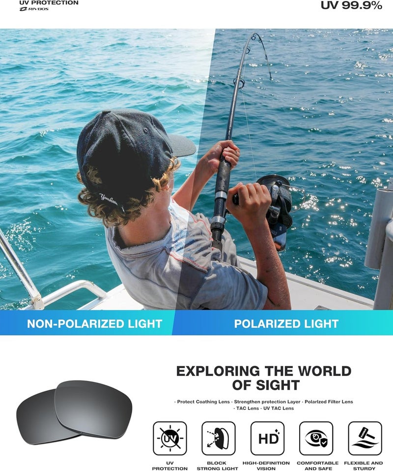 RIVBOS Polarized Sports Sunglasses Driving Sun Glasses Shades for Men Women Tr90 Frame for Cycling Fishing Running RB831 - Image 2