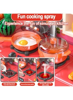Quivlox Kids Kitchen Playset,Play Kitchen Toy with Realistic Lights & Sounds,86 PCS Kitchen Accessories Set Toy, Mini Kitchen Set for Kids, Pretend Play Food Toys for 3+ Year Old Boys and Girls  - Image 3