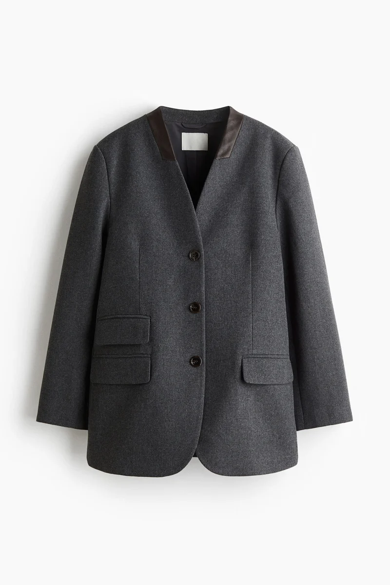 H&M Collarless blazer