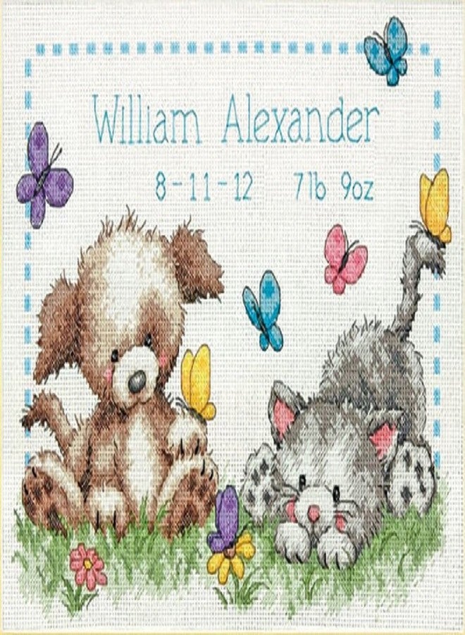 DIMENSIONS 70-73883 Pet Friends Birth Record, Counted Cross Stitch , White - Image 1